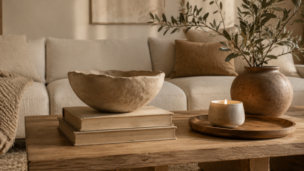 earthy minimalist living room